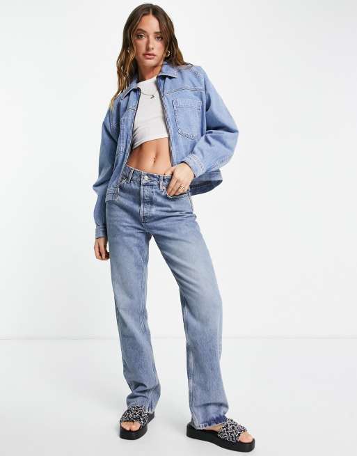 Topshop boxy 2025 crop denim jacket