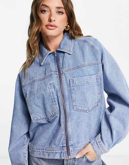 Bleached Denim Boxy Jacket - Ready-to-Wear 1AC4U3