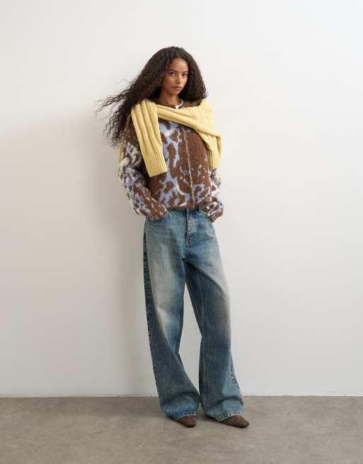 Topshop boxy floral knit cardigan in multi, 2 of 4