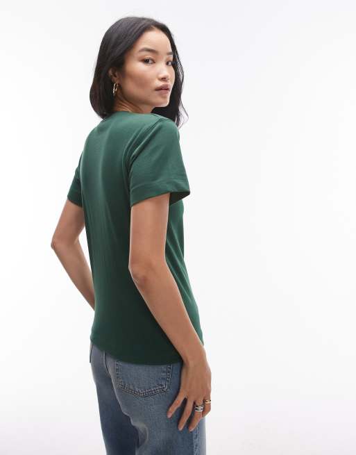 Topshop boxy tee in dark green