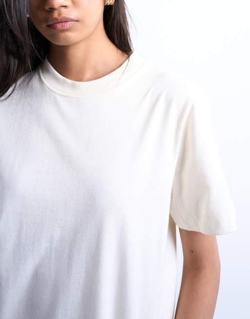 Topshop boxy tee in ecru, 3 of 4