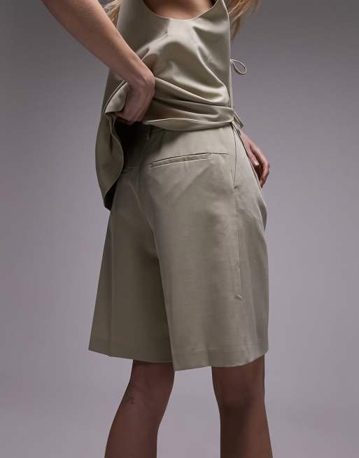 Topshop boy shorts in sand (part of a set), 2 of 5