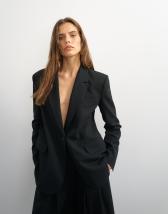 Topshop boyfriend single breasted blazer in black