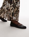 [Topshop] Topshop Brad ballerina shoes with elastic strap in black 39 BLACK