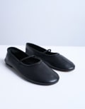 [Topshop] Topshop Brad leather ballerina flats with elastic strap in black 42 BLACK