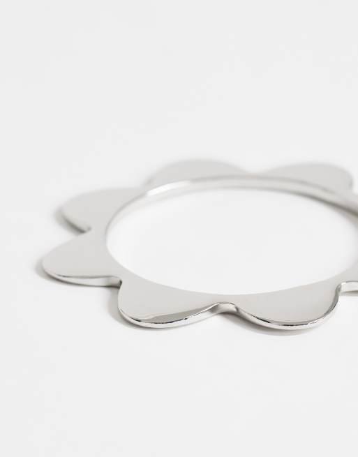 Topshop Bradley bangle in silver, 2 of 3
