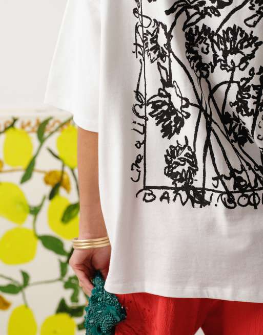 Topshop – Bradley.B – Vit t-shirt med tryck baktill, 2 av 4