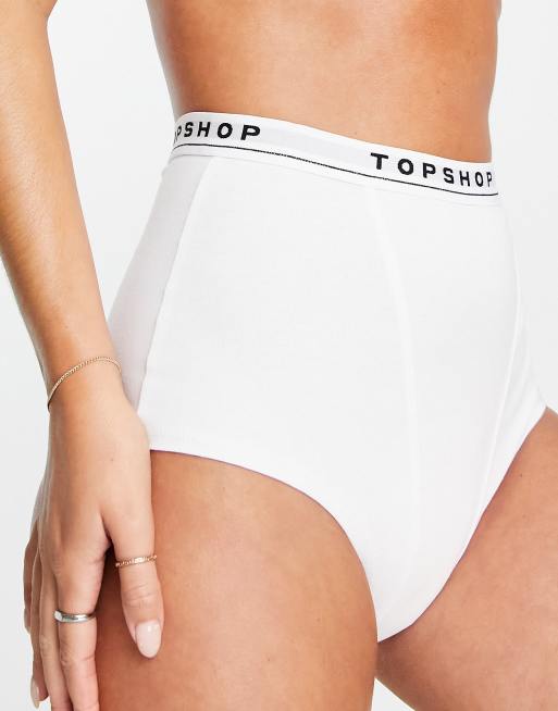 Topshop branded lingerie set in white, 4 of 4