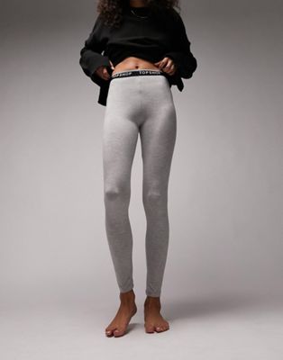 Topshop branded waistband legging in grey