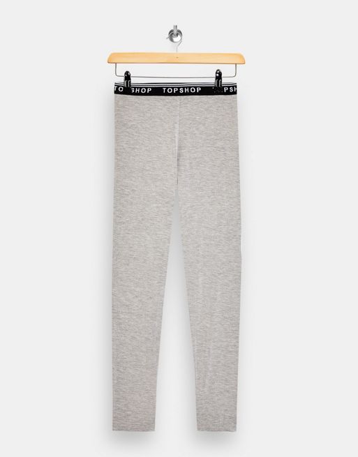 Topshop branded waistband legging in grey - ShopStyle