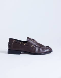 Brandi leather lace up shoe in chocolate