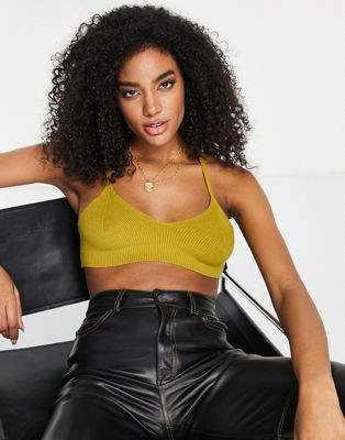 Topshop knitted co-ord skinny bralet in orce - ASOS Price Checker