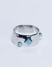 Topshop Bree large bangle bracelet with stones in silver