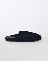 Topshop Brianna real suede ruched mule in black