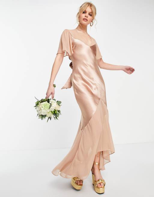 Angel sleeve bridesmaid store dress