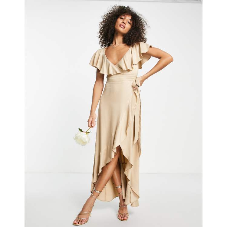 Topshop bubble best sale satin wrap dress