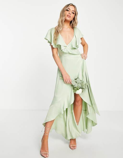 Sage store wrap dress