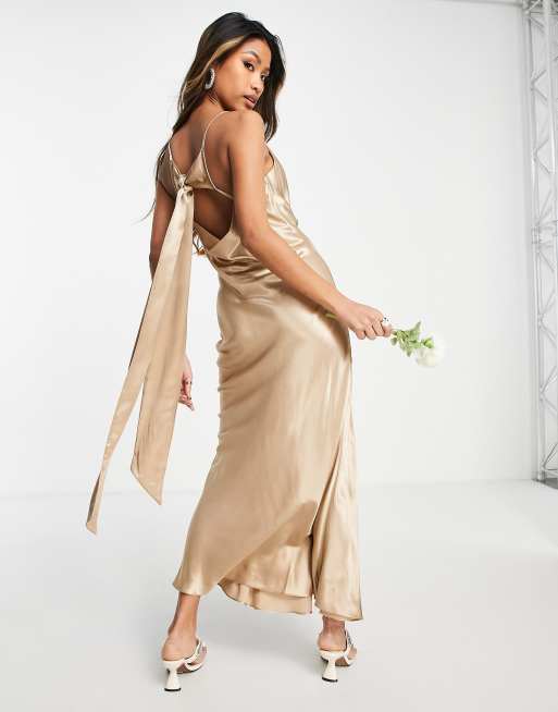 Topshop gold shop slip dress