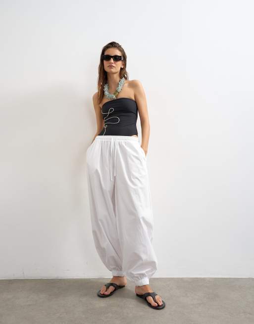 Topshop Brisbane strapless one-piece swimsuit in black abstract print, 2 of 4