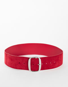 Brittany suedette wide belt in red