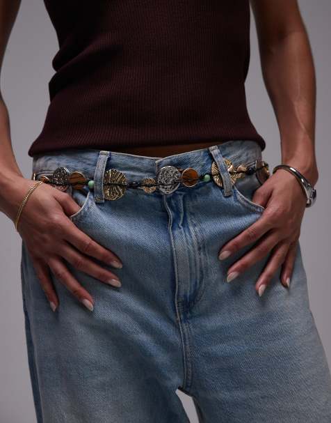 Topshop - Brittany - Touwriem met gemengde metalen schijven - view 1