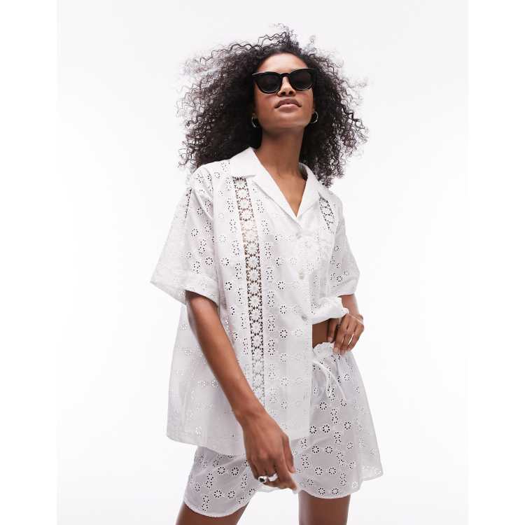 トップス Ravioli Lace-Trim Button-Up Top_White White Top with Lace Trim | Reqla – motelrocks-com-us