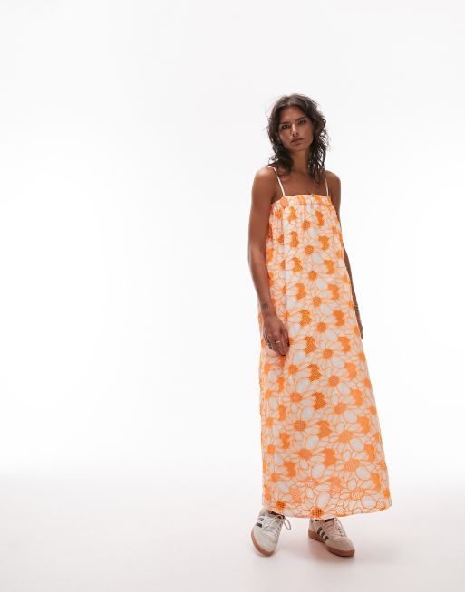 H&m orange hot sale floral dress