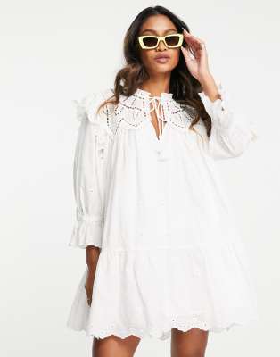 Topshop white broderie clearance dress