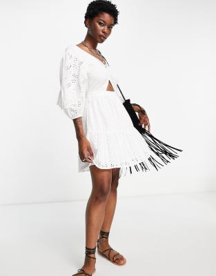 topshop white broderie dress