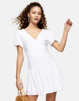 topshop white broderie dress