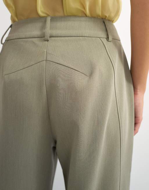 Topshop broek met horseshoe-pasvorm in salie, 2 van 5