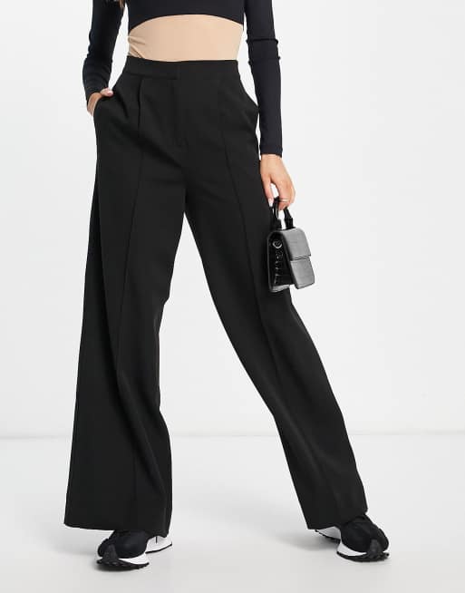 Topshop - Broek met wijde pijpen in zwart