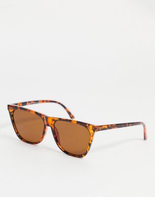 Topshop Brown CRYstal frame Square Sunglasses with Brown Lense - ASOS Price Checker