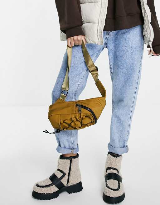 Topshop - Brun bæltetaske i nylon, 4 af 4