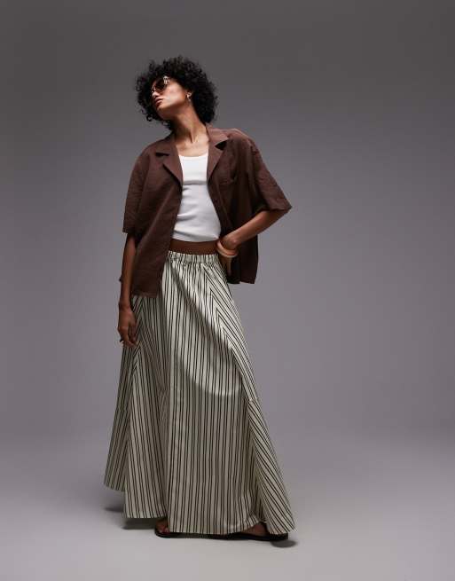 Topshop – Brun, supermjuk skjorta i cupro, del av set, 2 av 4