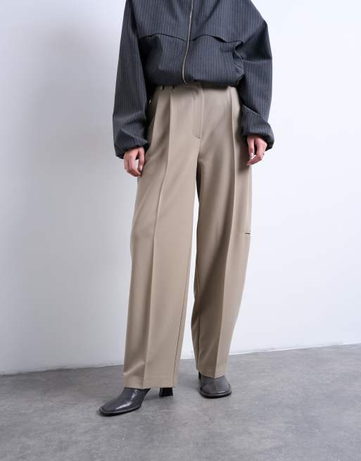 Topshop – Bruna, slouchy byxor med två veck, del av set, 3 av 5