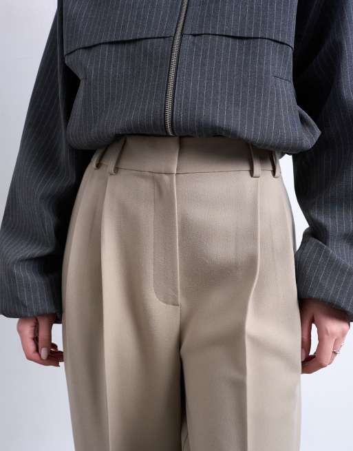 Topshop – Bruna, slouchy byxor med två veck, del av set, 4 av 5