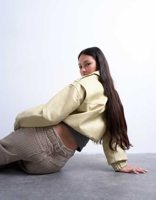 Topshop - Brune bukser med justerbar talje og multifarvede striber, 5 af 5