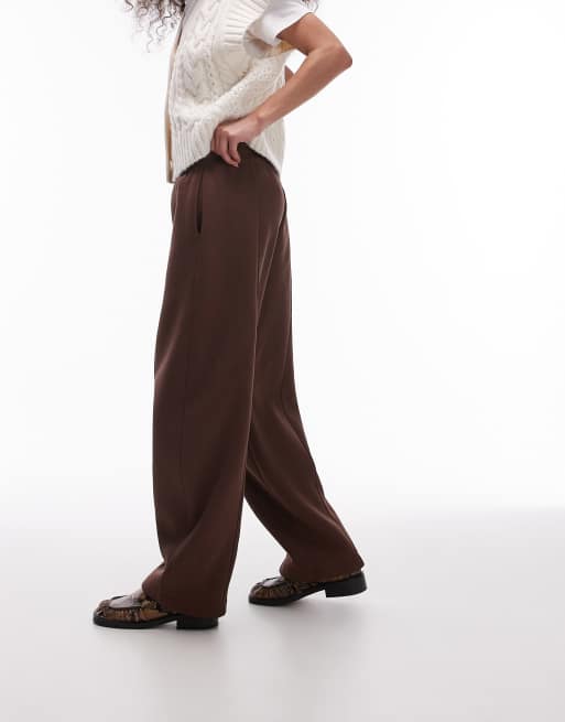 Topshop - Brune joggingbukser i jersey med tøndeformede ben og sømdetaljer, 2 af 5