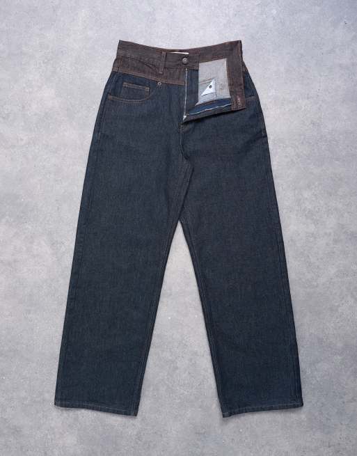 Topshop - Brune og sorte højtaljede løstsiddende jeans i tofarvet vask, 6 af 7