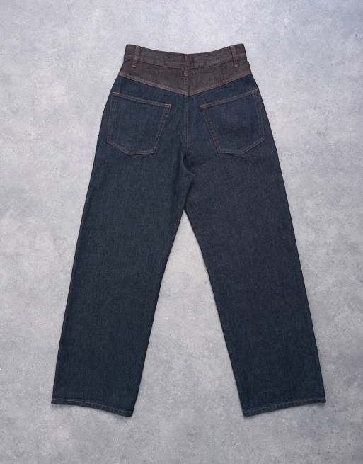 Topshop - Brune og sorte højtaljede løstsiddende jeans i tofarvet vask, 7 af 7