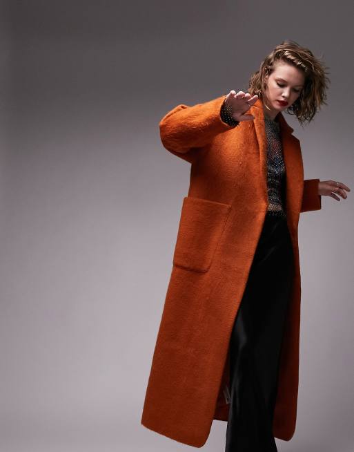 Burnt orange coat on sale zara