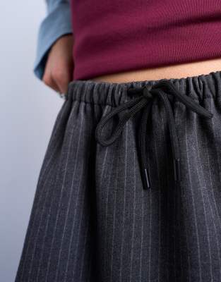 Topshop Brushed Low Rise Flippy Mini Micro Skirt In Gray