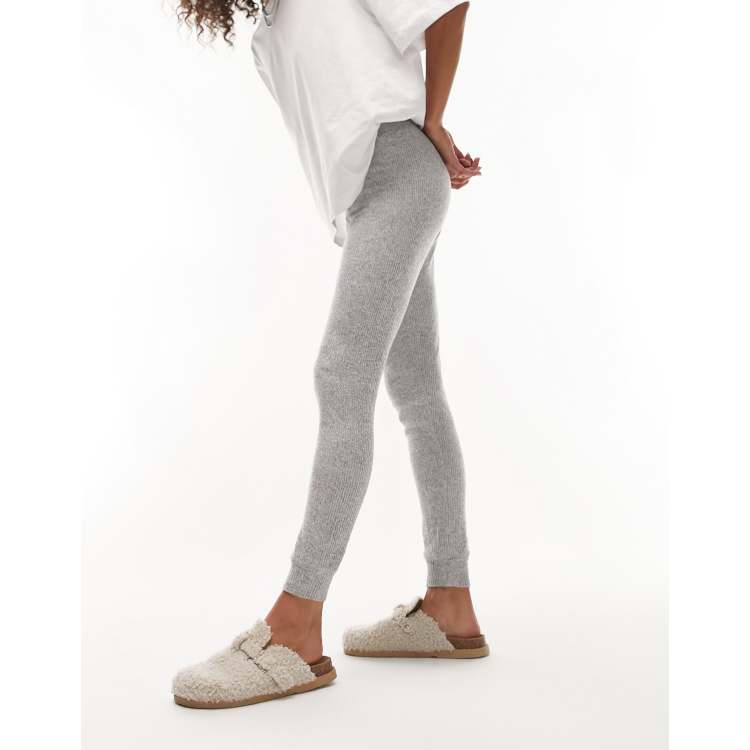 Topshop brushed rib skinny jogger in grey ASOS