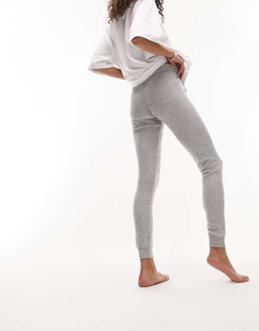 Topshop brushed rib skinny jogger in grey