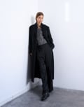 [Topshop] Topshop brushed three-button longline blazer coat in black M black