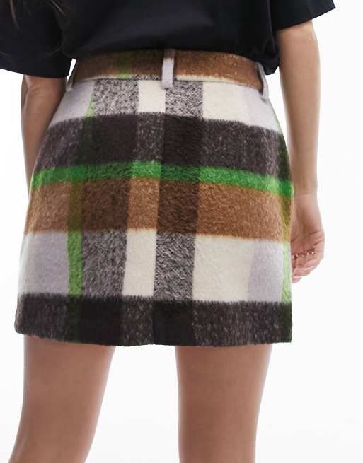 70s Plaid Ralph Lauren Wool Skirt. A Line Beautiful Wool Plaid 