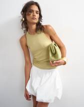 Topshop bubble hem mini skirt in white