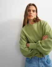 Topshop bubble hem sweat in washed sage