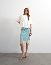 Topshop bubble hem tee in ivory